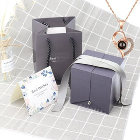 KIT LUXE ROYAL - COLLIER AMOUR UNIVERSEL + BOÎTE À BIJOUX ROSE SERENITY