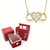 KIT TRÉSOR D'AMOUR - COLLIER AMOUR INFINI + BOÎTE À BIJOUX ROSE MAGIC