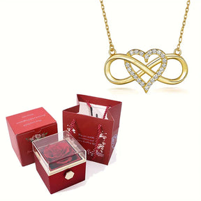 KIT TRÉSOR D'AMOUR - COLLIER AMOUR INFINI + BOÎTE À BIJOUX ROSE MAGIC