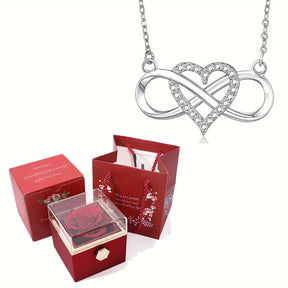 KIT TRÉSOR D'AMOUR - COLLIER AMOUR INFINI + BOÎTE À BIJOUX ROSE MAGIC