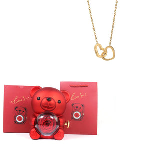 KIT ÉCLAT INFINI - COLLIER AMORE DUE PERSONNALISÉ + BOÎTE À BIJOUX OURS MAGIQUE