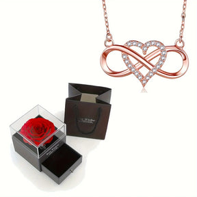KIT TENDRESSE PARFAITE - COLLIER AMOUR INFINI + BOÎTE À BIJOUX ROSE DELUXE
