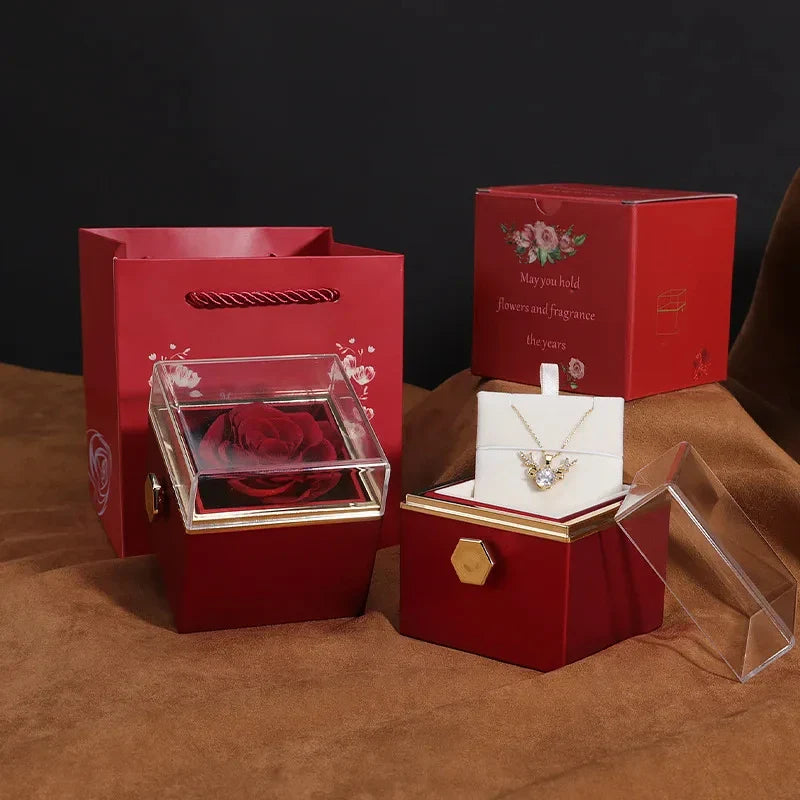 KIT TRÉSOR D'AMOUR - COLLIER AMOUR INFINI + BOÎTE À BIJOUX ROSE MAGIC