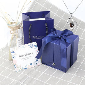 KIT LUXE ROYAL - COLLIER AMOUR UNIVERSEL + BOÎTE À BIJOUX ROSE SERENITY