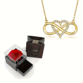 KIT TENDRESSE PARFAITE - COLLIER AMOUR INFINI + BOÎTE À BIJOUX ROSE DELUXE